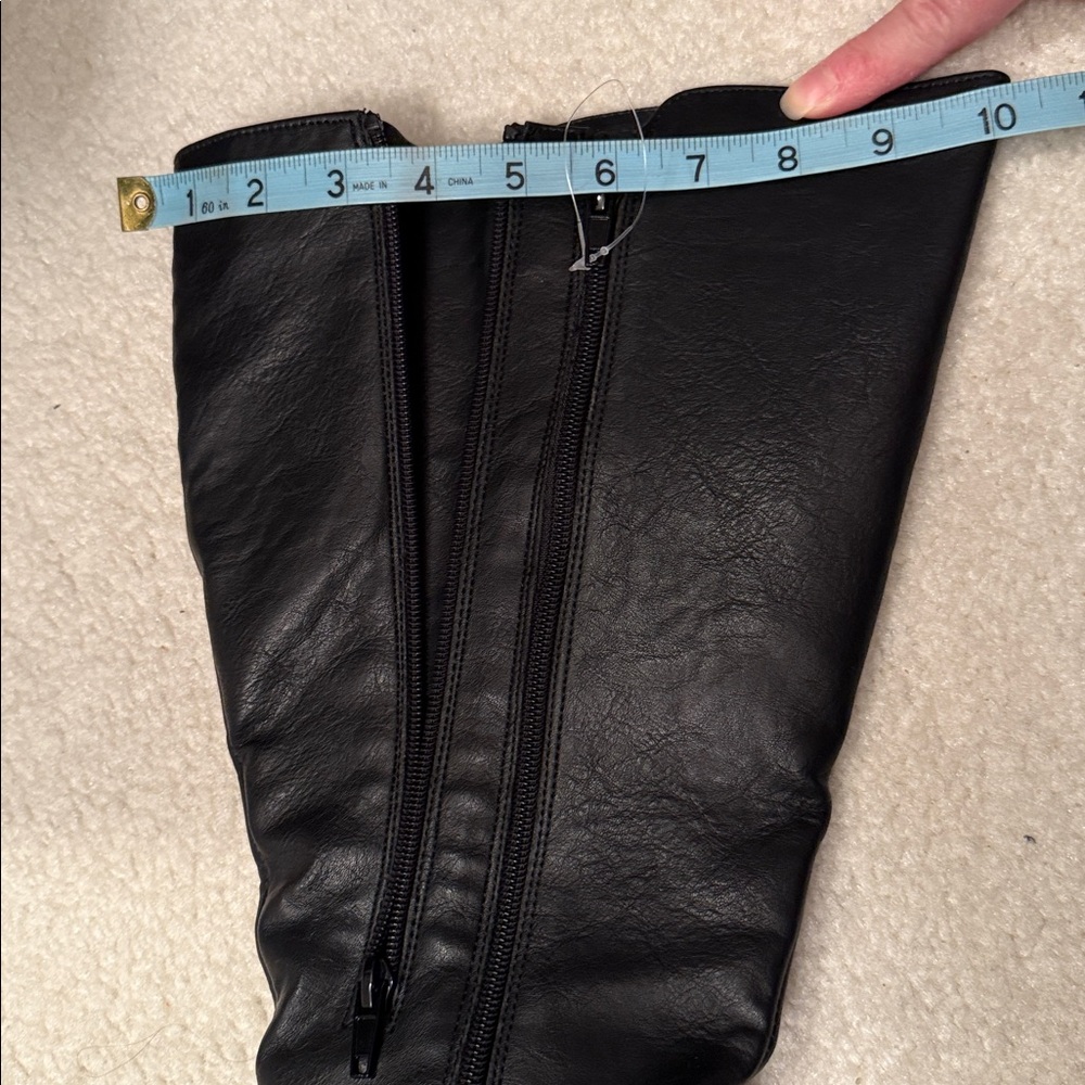 Easy Street Black Heeled Flat Boots Side Zipper and Extender Zipper Wide Calf - Picture 10 of 10